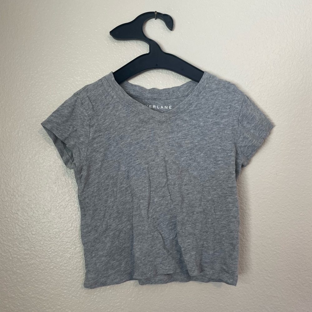 Everlane Kids Heather Gray V-Neck Tee